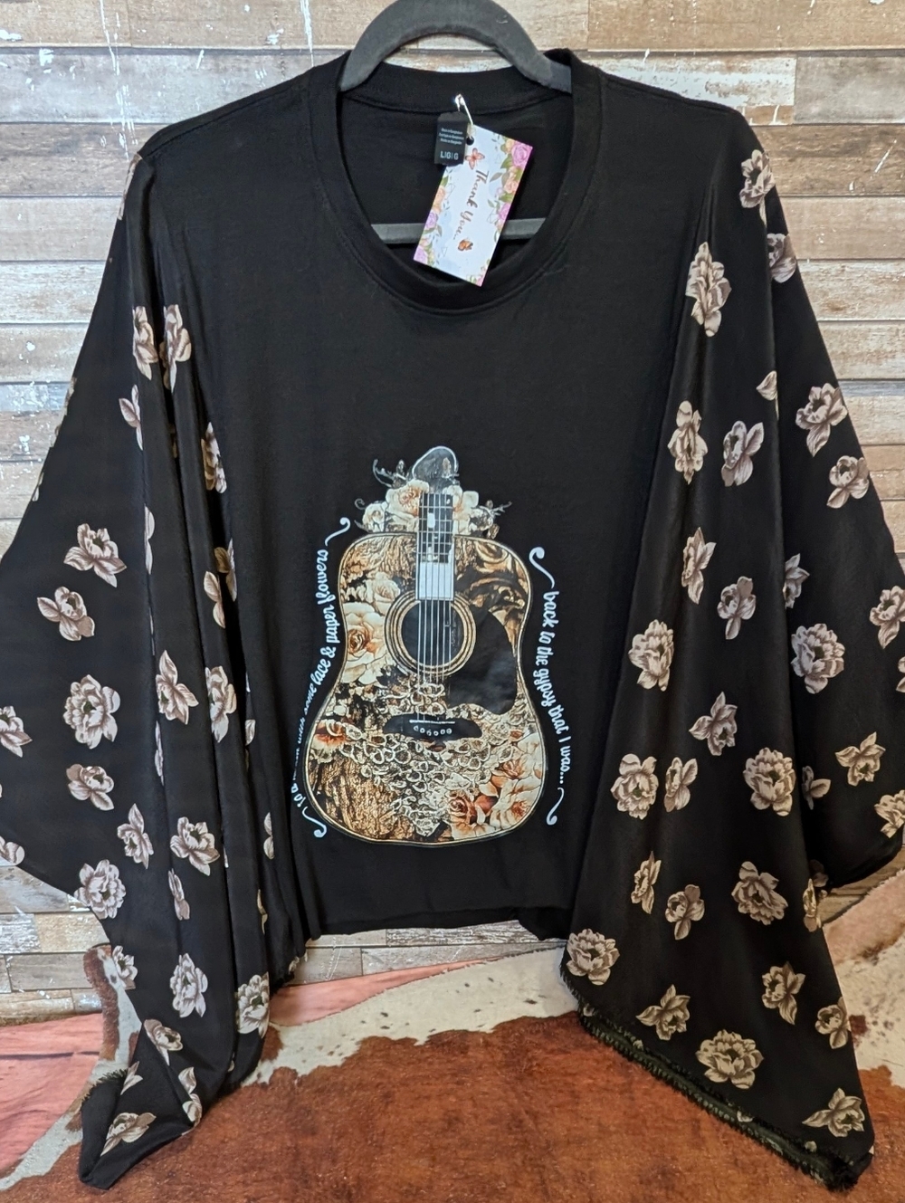 New Handcrafted Back To The Gypsy Stevie Nicks Boho Bat Winged Sleeves Top